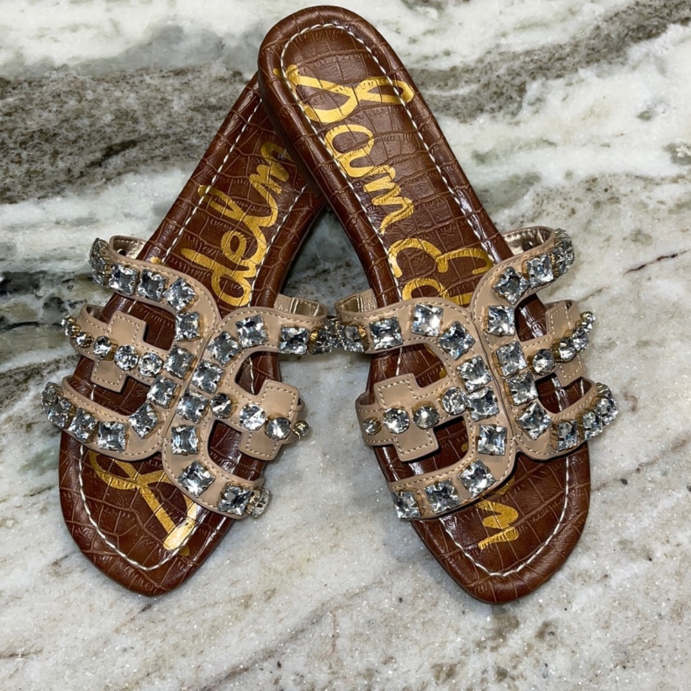 Sam Edelman Brown and Tan Sandals with Silver Accents